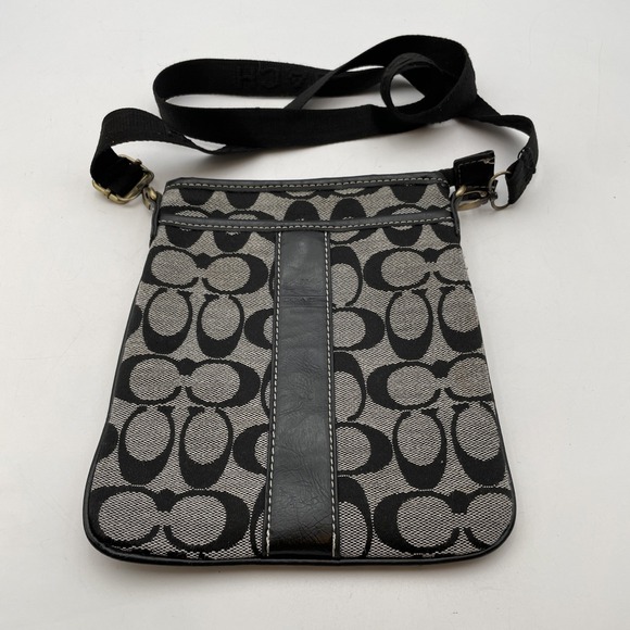 Coach Signature Crossbody Bag with Adjustable Strap Black and Dark Gray - Picture 1 of 7